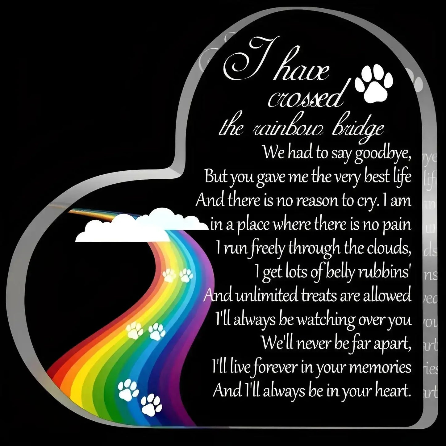 Rainbow Bridge Acrylic Keepsake - Eternal Whiskers