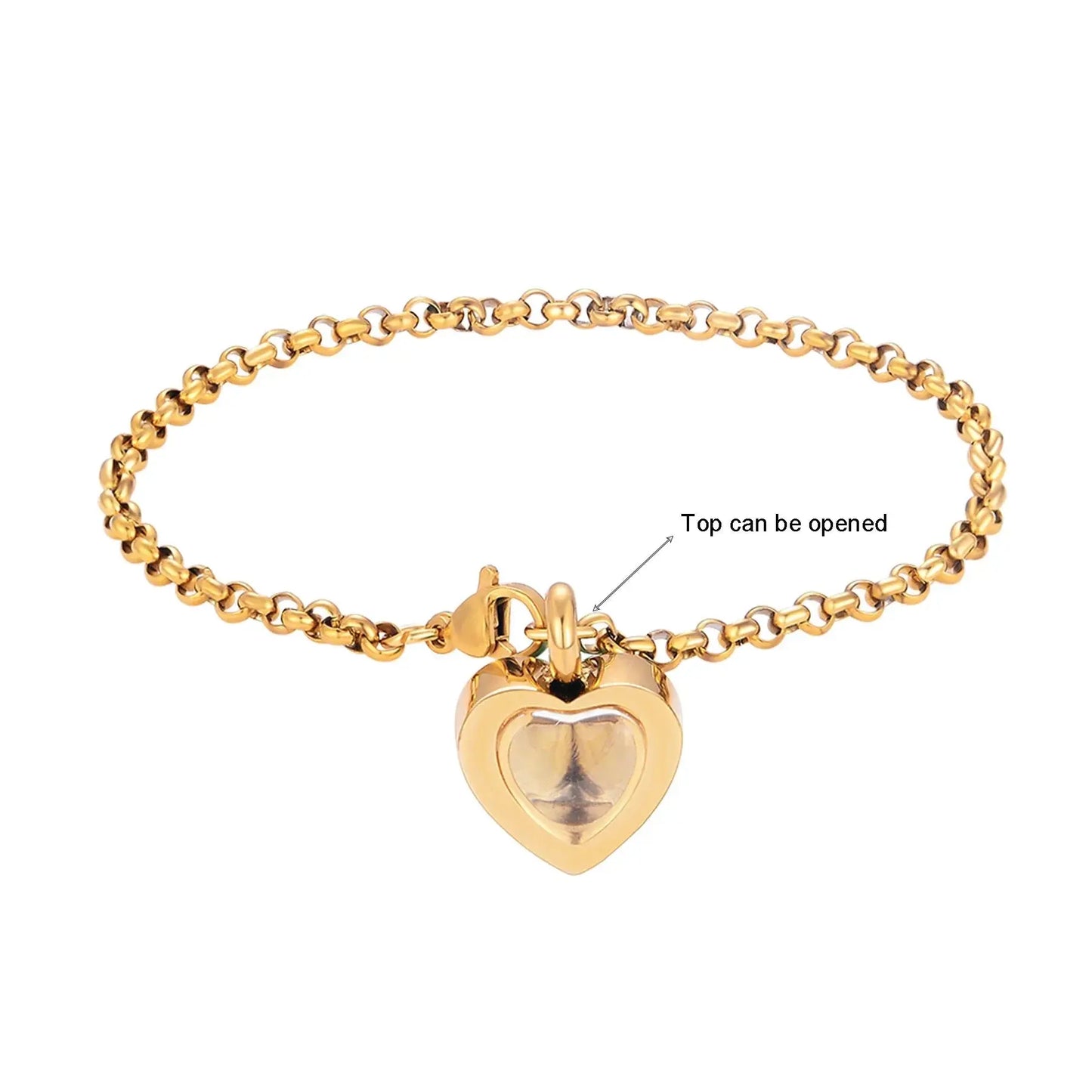 Stainless Steel Heart Urn Bracelet - Eternal Whiskers