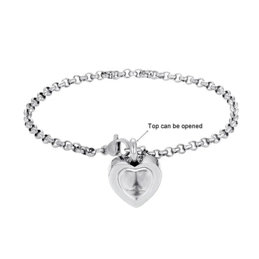 Stainless Steel Heart Urn Bracelet - Eternal Whiskers