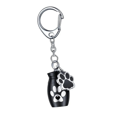 Double Paw Print Mini Urn Keychain - Eternal Whiskers