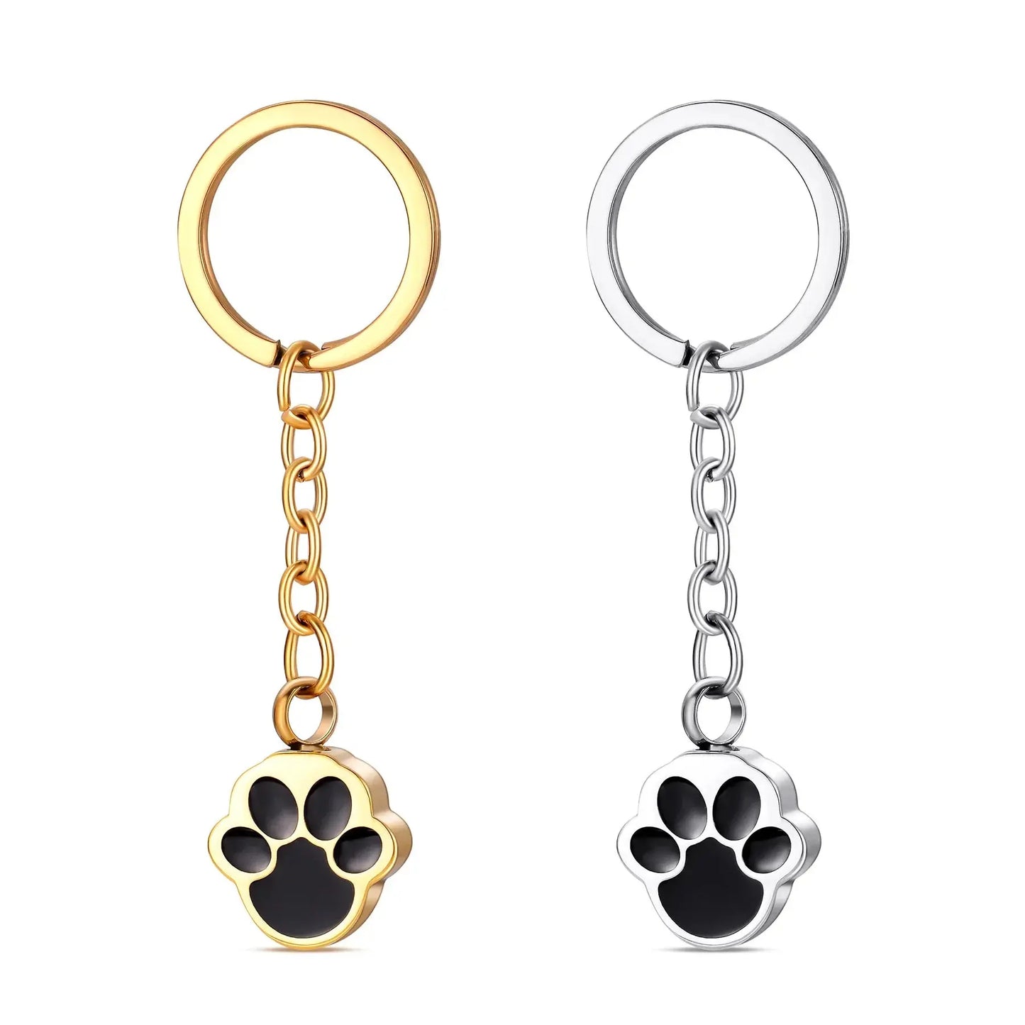 Stainless Steel Paw Print Keychain - Eternal Whiskers