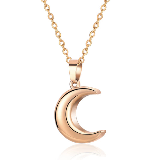Stainless Steel Half Moon Urn Necklace