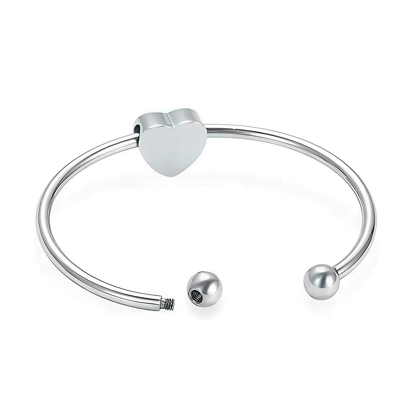 Stainless Steel Heart Pendant Urn Bracelet