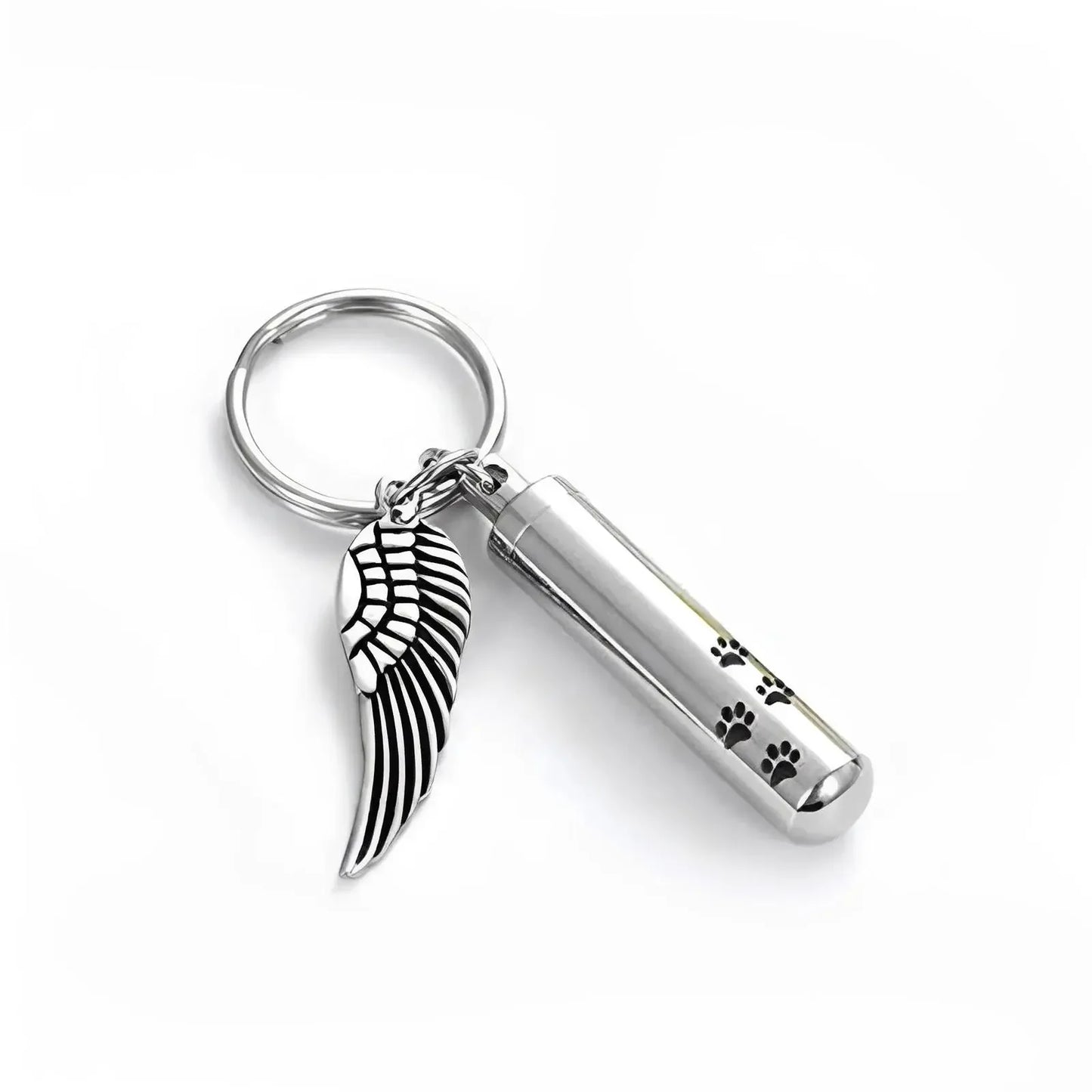 Stainless Steel Wing Cremation Keychain - Eternal Whiskers