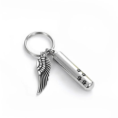 Stainless Steel Wing Cremation Keychain - Eternal Whiskers
