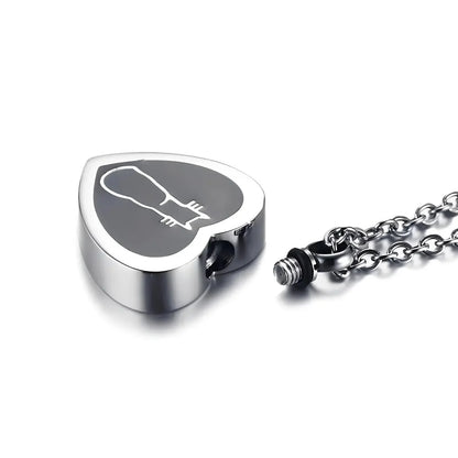Stainless Steel Cat Heart Pendant Necklace - Eternal Whiskers