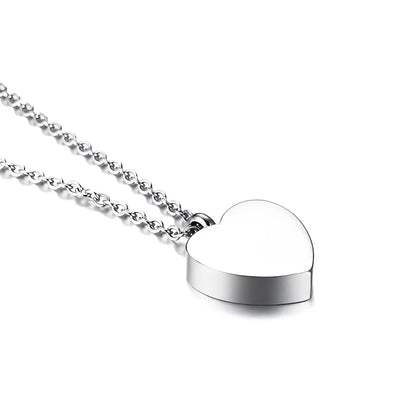 Stainless Steel Cat Heart Pendant Necklace - Eternal Whiskers