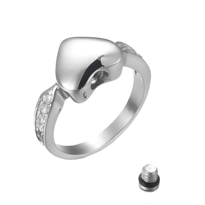 Stainless Steel Heart Urn Keepsake Ring - Eternal Whiskers