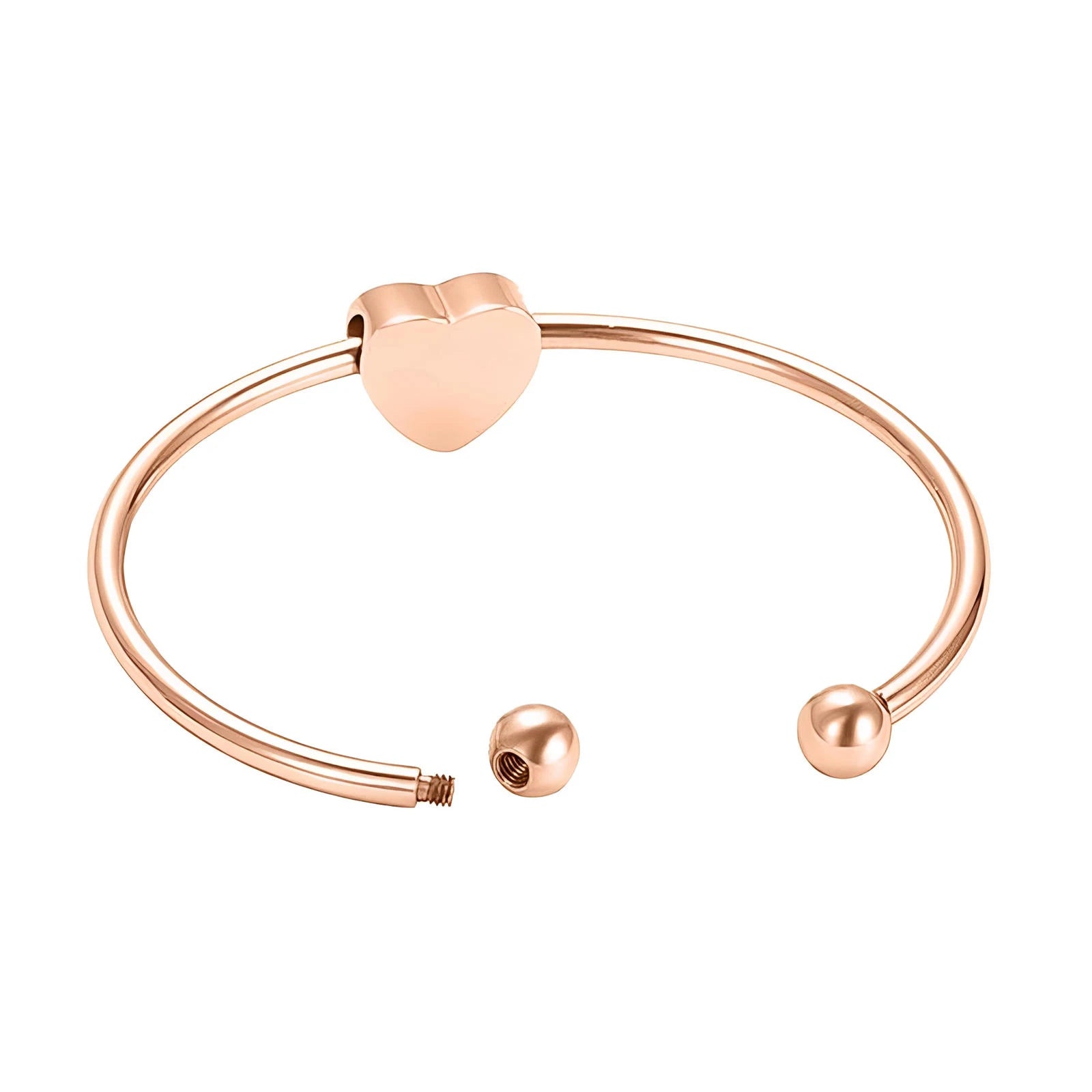 Stainless Steel Heart Pendant Urn Bracelet