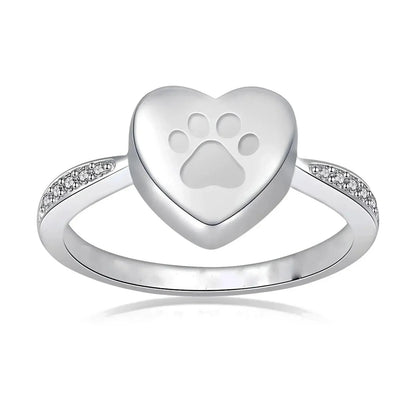 Stainless Steel Zircon Forever in My Heart Urn Ring - Eternal Whiskers