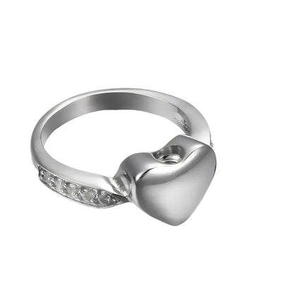 Stainless Steel Heart Urn Keepsake Ring - Eternal Whiskers