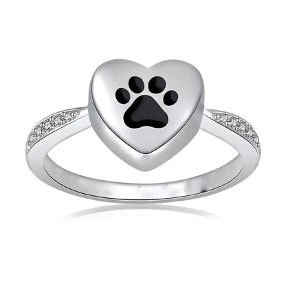 Stainless Steel Zircon Forever in My Heart Urn Ring - Eternal Whiskers