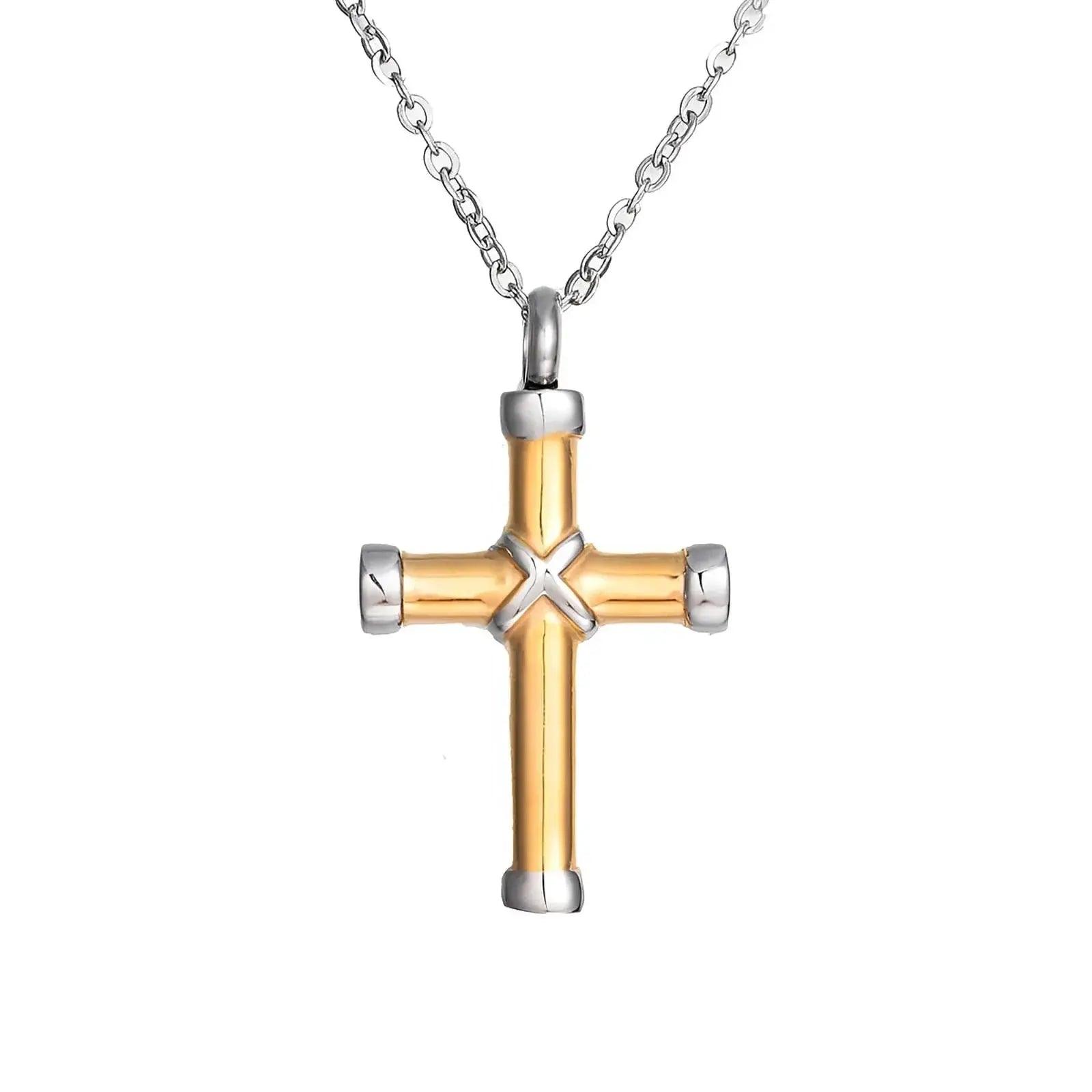 Stainless Steel Cross Necklace Urn - Eternal Whiskers