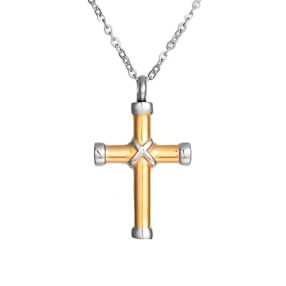 Stainless Steel Cross Necklace Urn - Eternal Whiskers