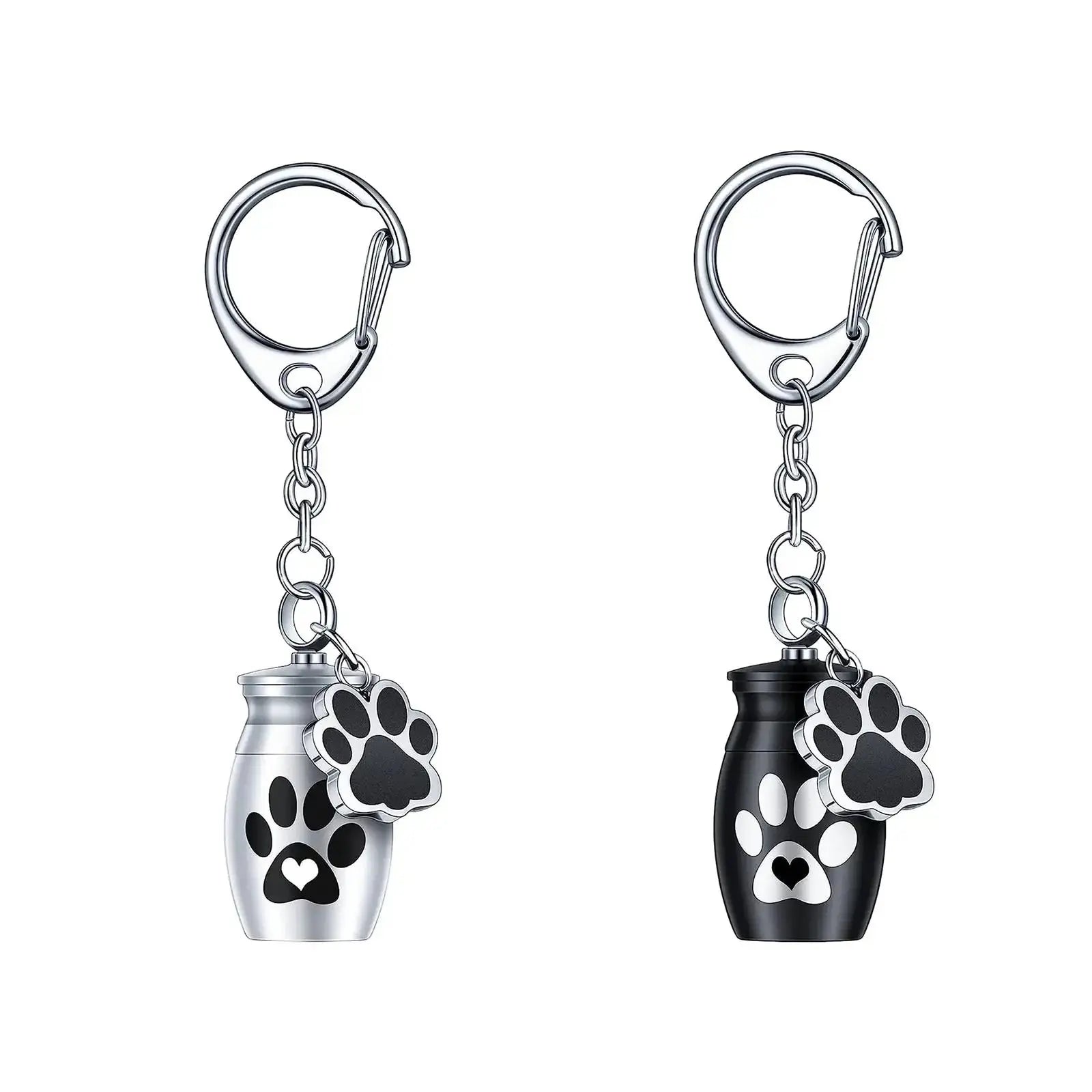 Double Paw Print Mini Urn Keychain - Eternal Whiskers