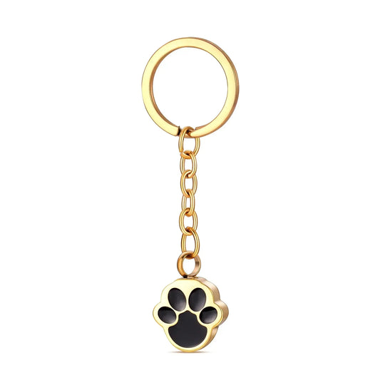 Stainless Steel Paw Print Urn Keychain - Eternal Whiskers