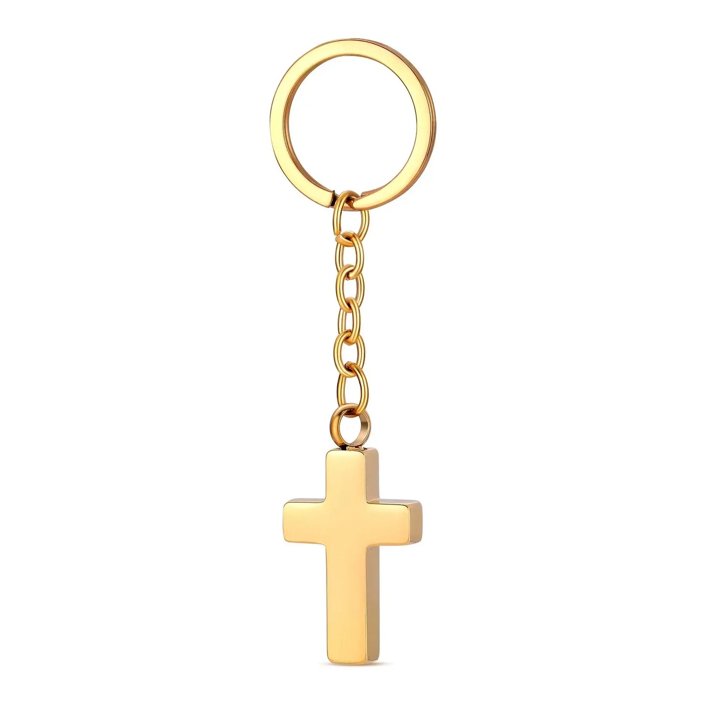 Stainless Steel Cross Urn Pendant Keychain - Eternal Whiskers