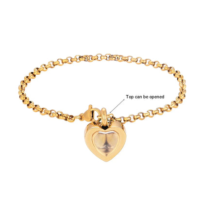 Stainless Steel Heart Urn Bracelet - Eternal Whiskers