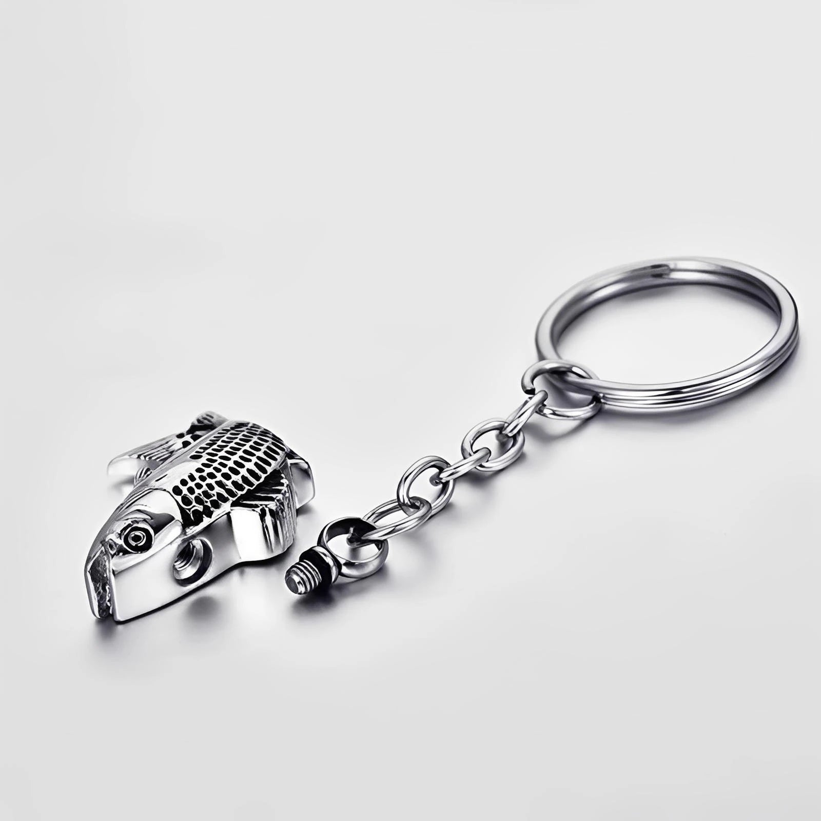 Stainless Steel Fish Cremation Urn Keychain