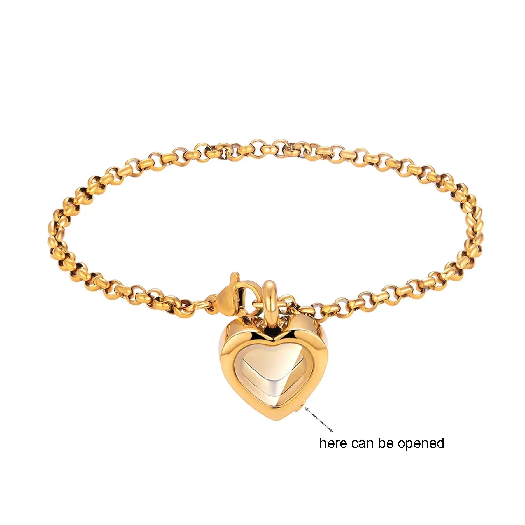 Stainless Steel Heart Urn Bracelet - Eternal Whiskers