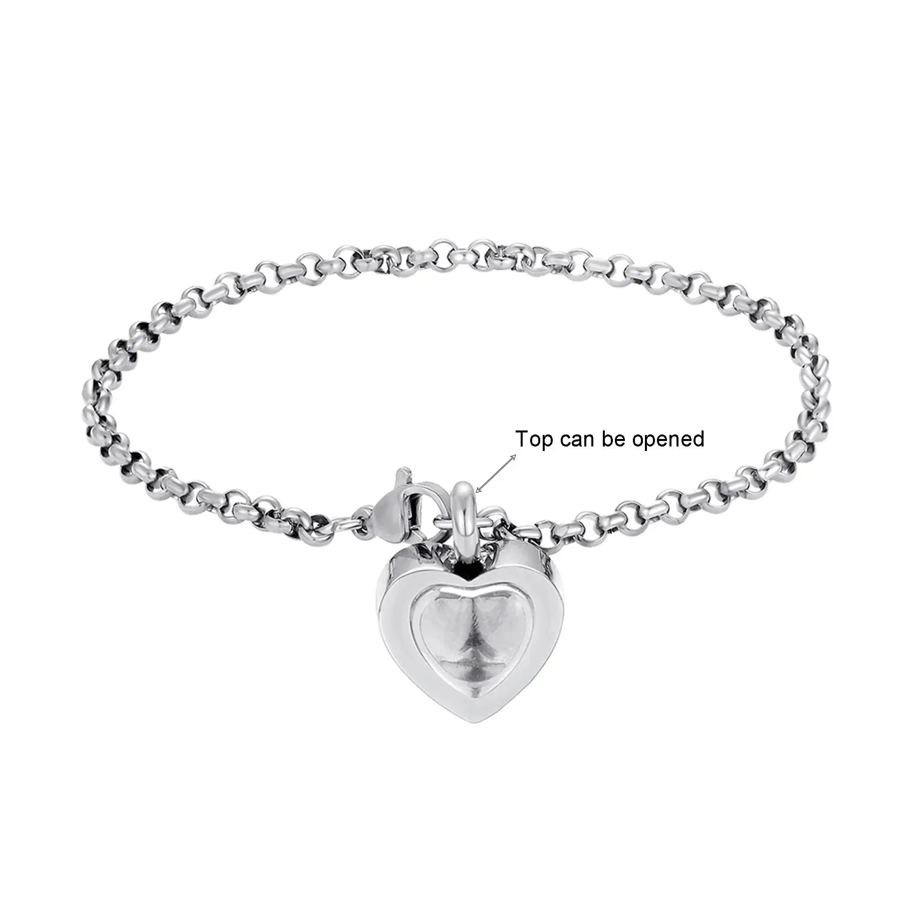 Stainless Steel Heart Urn Bracelet - Eternal Whiskers
