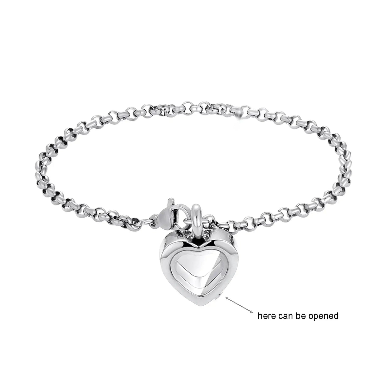Stainless Steel Heart Urn Bracelet - Eternal Whiskers