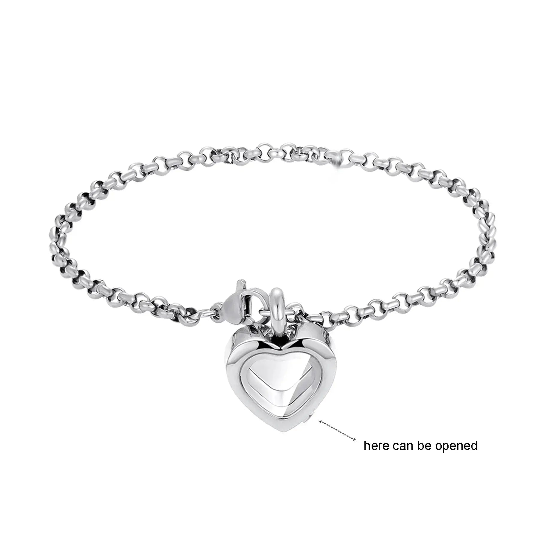 Stainless Steel Heart Urn Bracelet - Eternal Whiskers