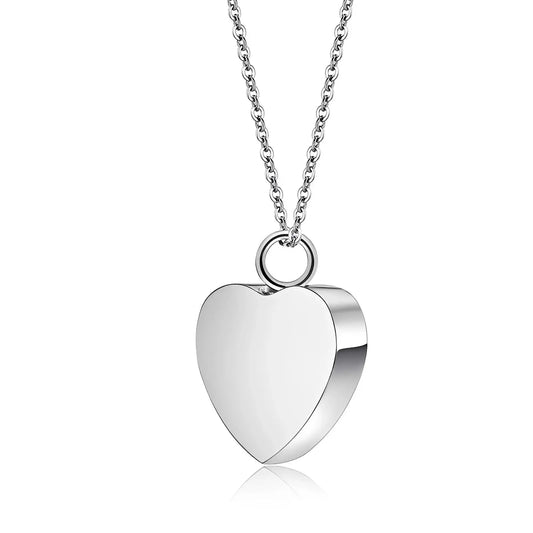 Stainless Steel Small Heart Cremation Urn Necklace - Eternal Whiskers