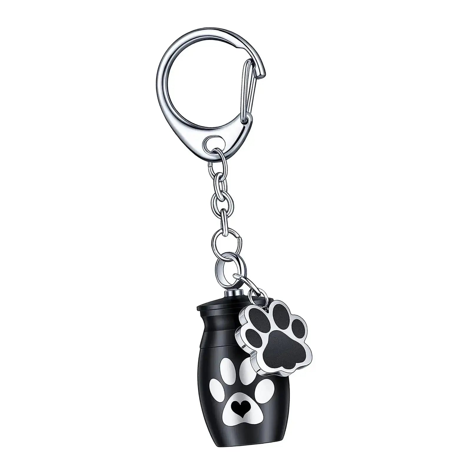 Double Paw Print Mini Urn Keychain - Eternal Whiskers