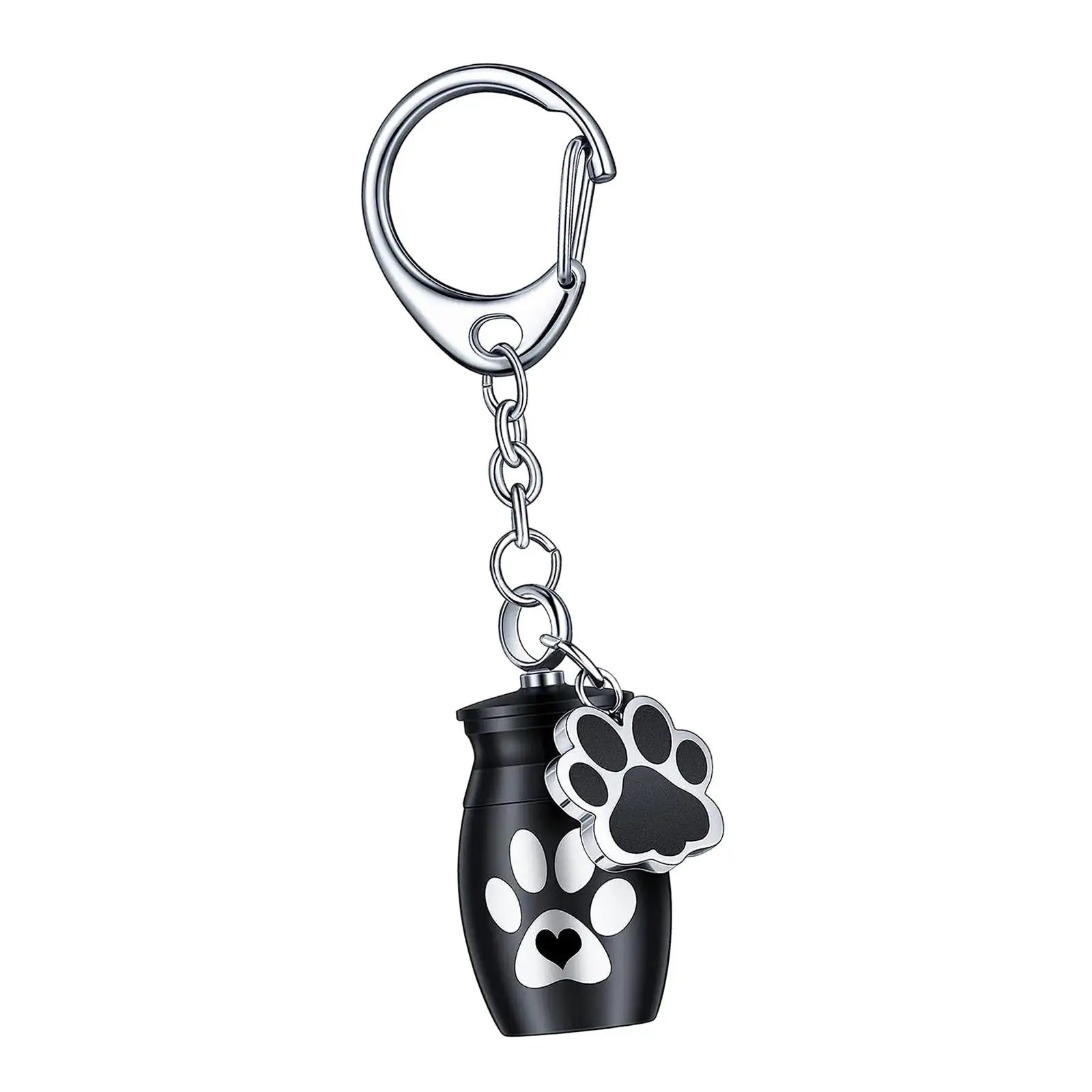 Double Paw Print Mini Urn Keychain
