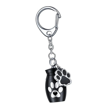 Double Paw Print Mini Urn Keychain - Eternal Whiskers
