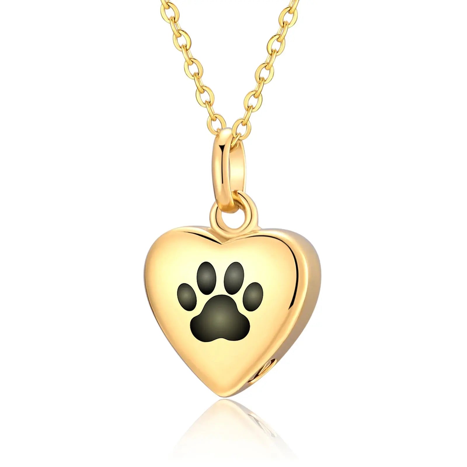 Stainless Steel Memorial Urn Paw Print Necklace - Eternal Whiskers