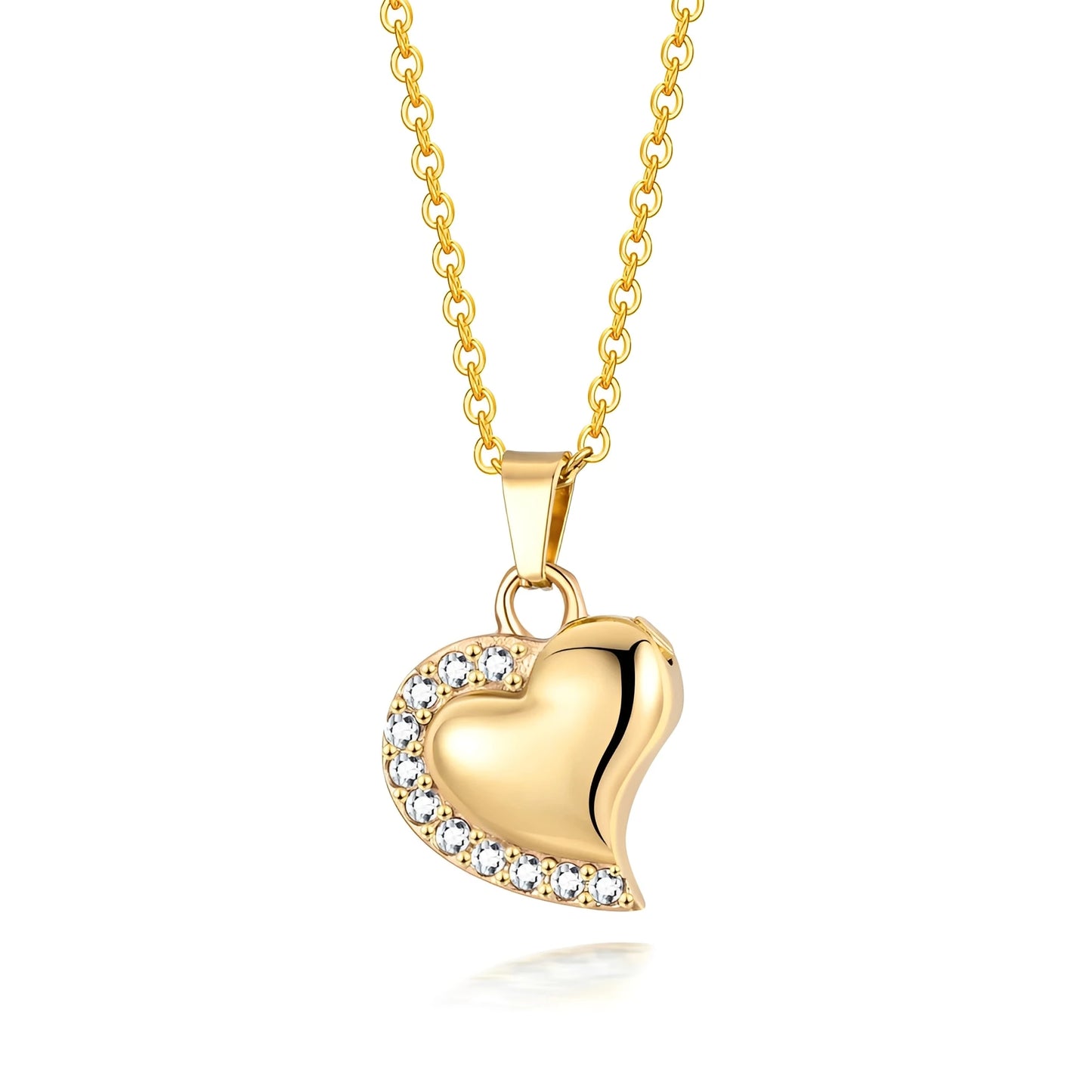 Stainless Steel Crystal Heart Urn Necklace