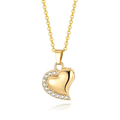 Stainless Steel Crystal Heart Urn Necklace