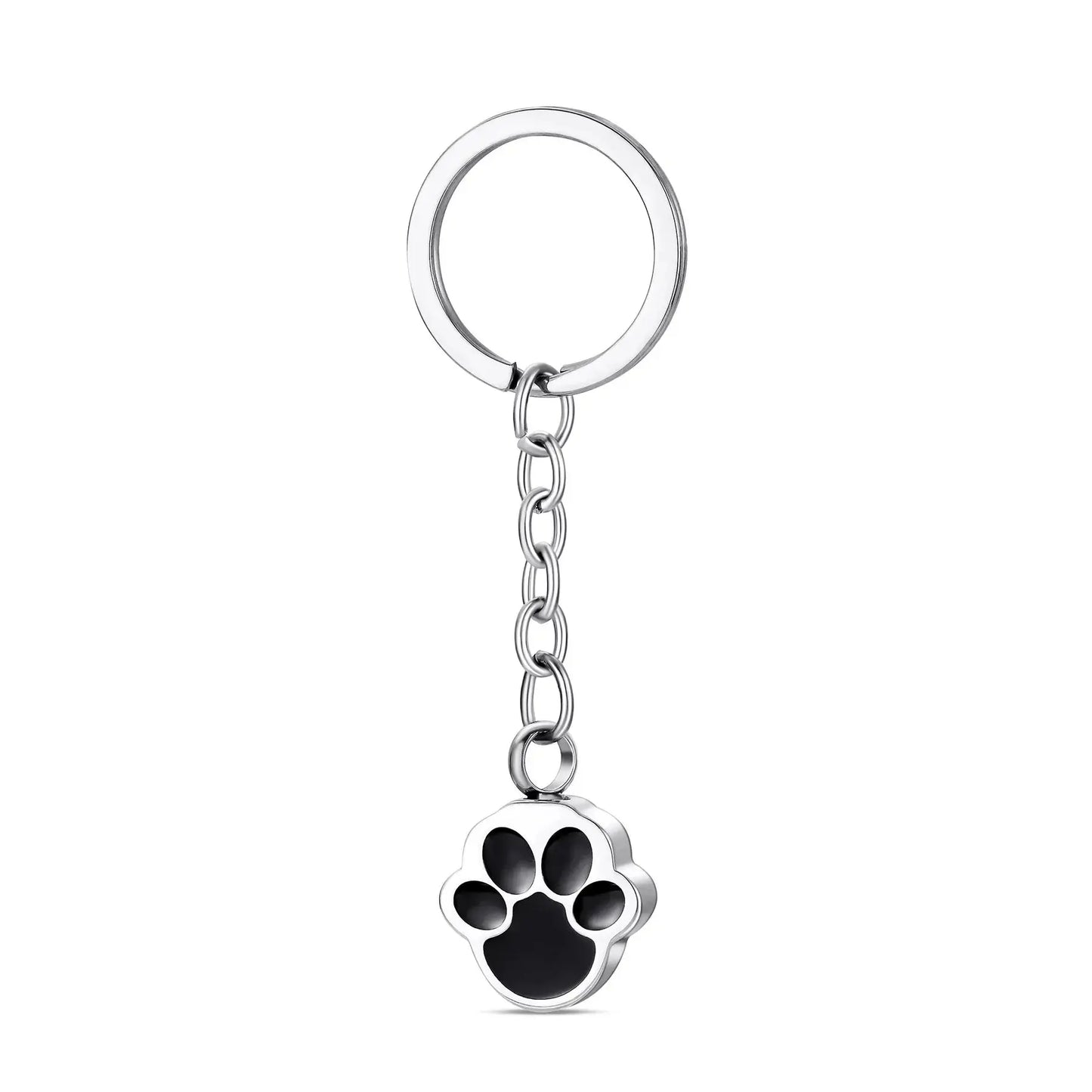 Stainless Steel Paw Print Keychain - Eternal Whiskers