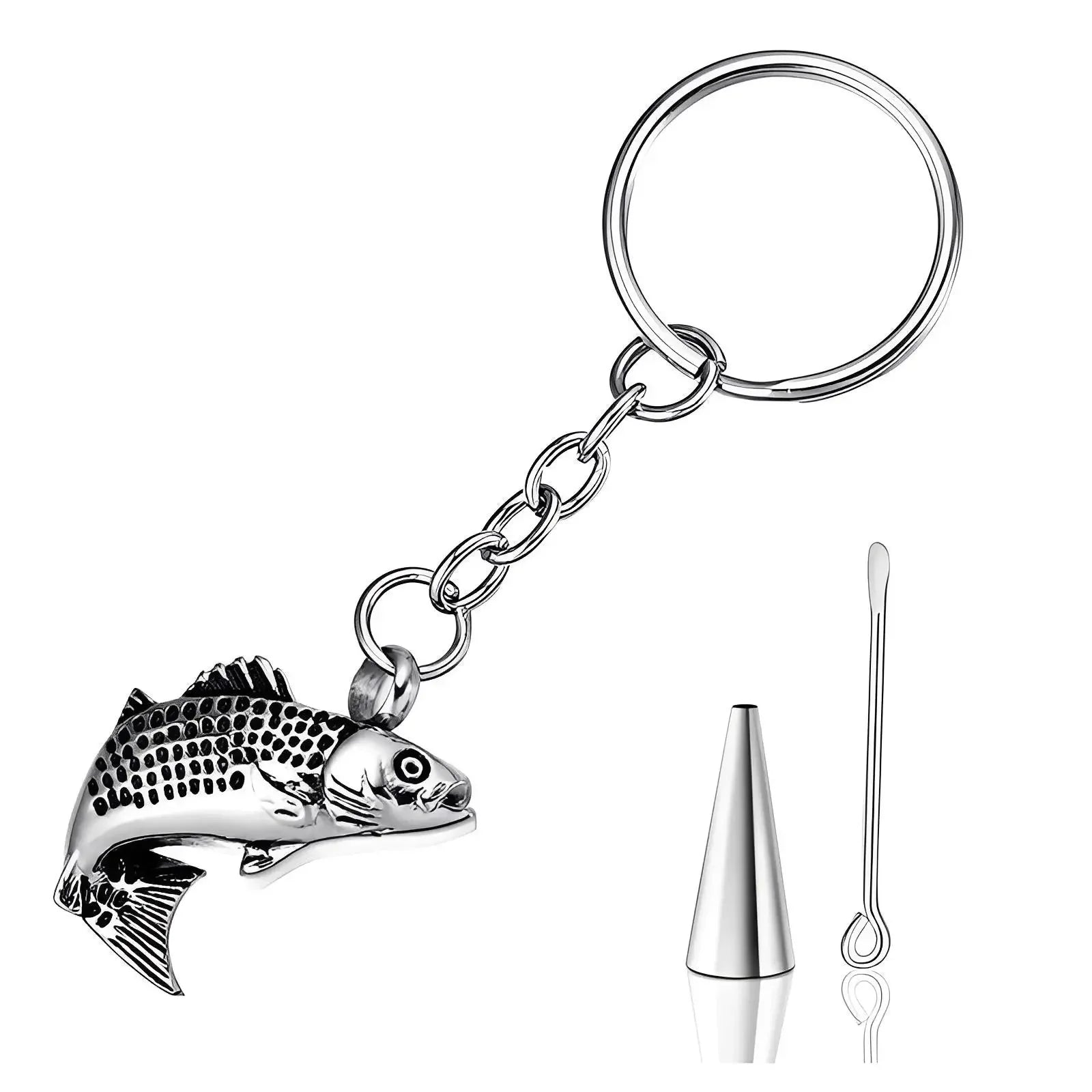 Stainless Steel Fish Cremation Urn Keychain - Eternal Whiskers