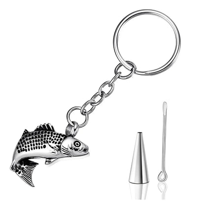Stainless Steel Fish Cremation Urn Keychain - Eternal Whiskers