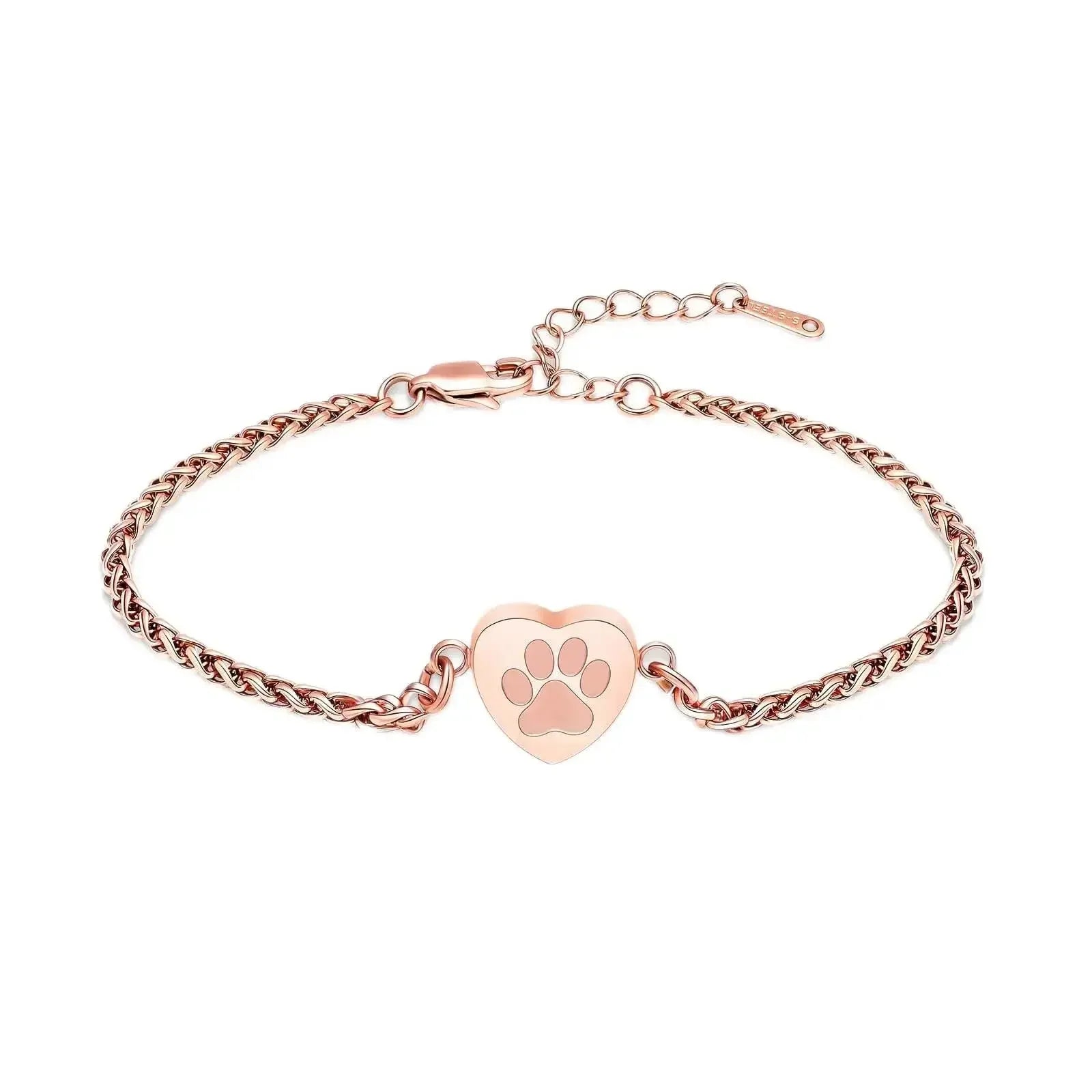 Paw Print Heart Urn Bracelet - Eternal Whiskers