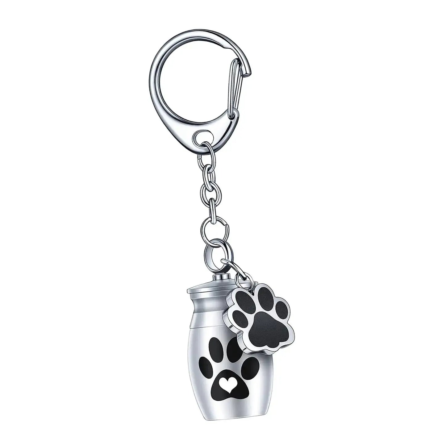 Double Paw Print Mini Urn Keychain - Eternal Whiskers