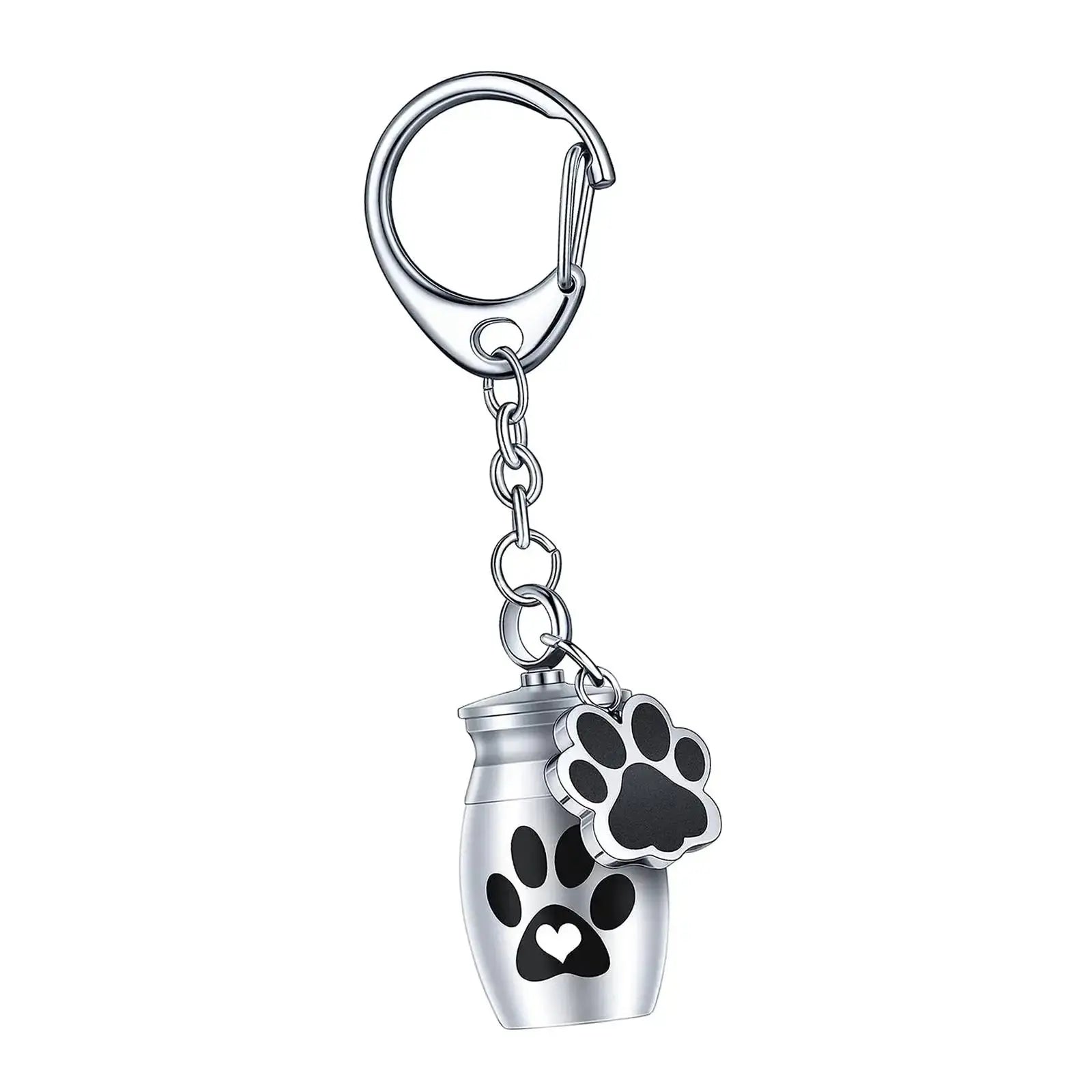 Double Paw Print Mini Urn Keychain - Eternal Whiskers