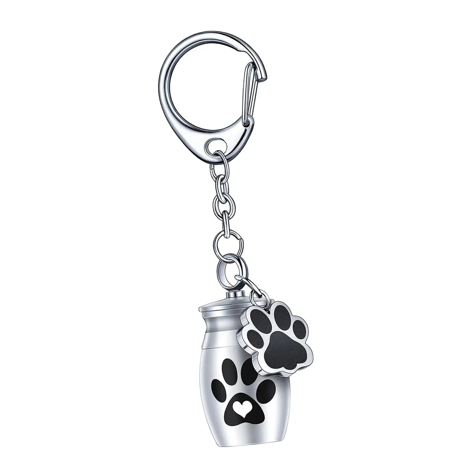 Double Paw Print Mini Urn Keychain