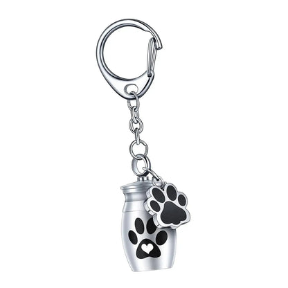 Double Paw Print Mini Urn Keychain - Eternal Whiskers