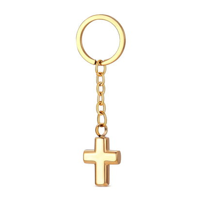 Stainless Steel Cross Urn Pendant Keychain - Eternal Whiskers