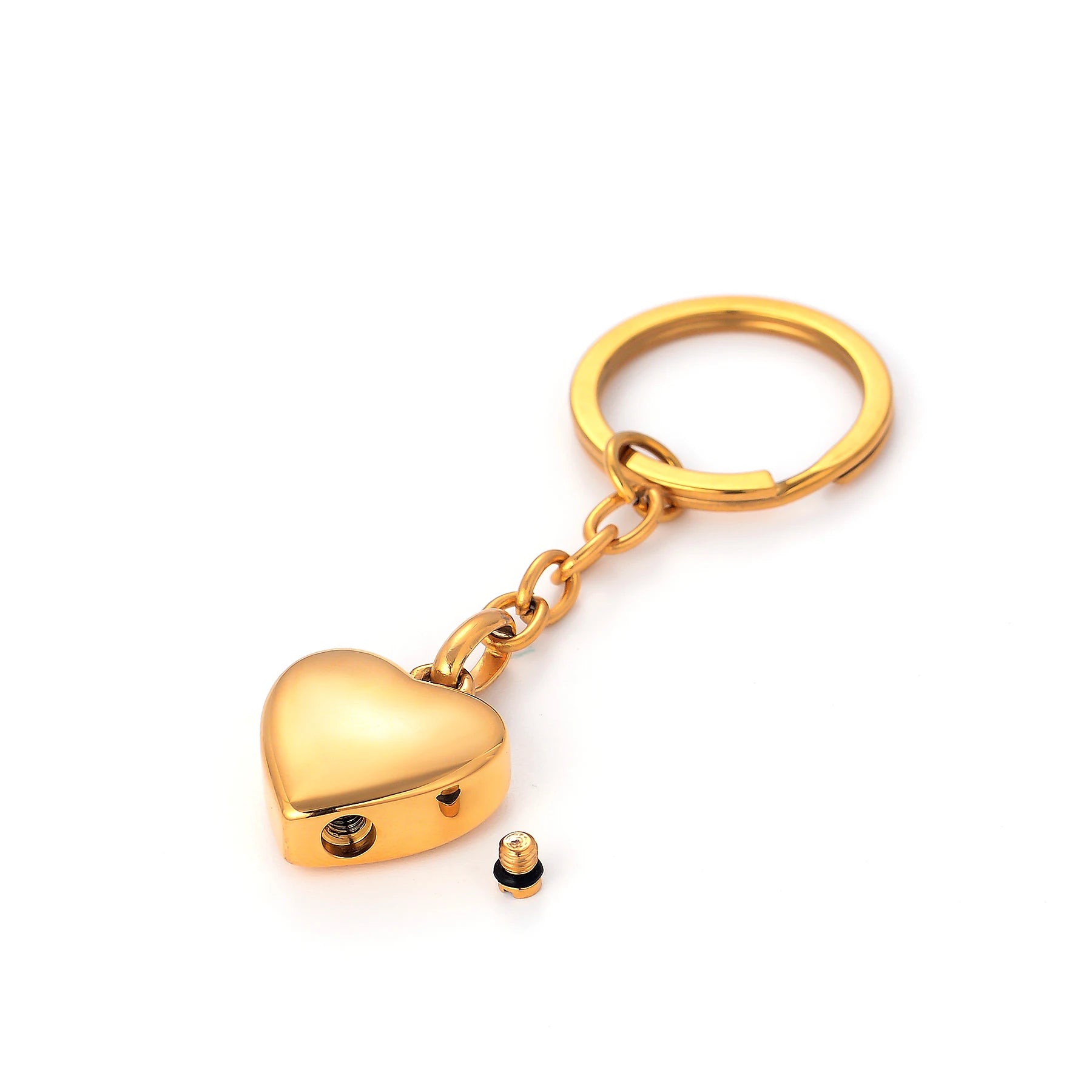Stainless Steel Paw Heart Keychain