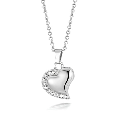 Stainless Steel Crystal Heart Urn Necklace