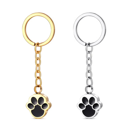 Stainless Steel Paw Print Keychain - Eternal Whiskers