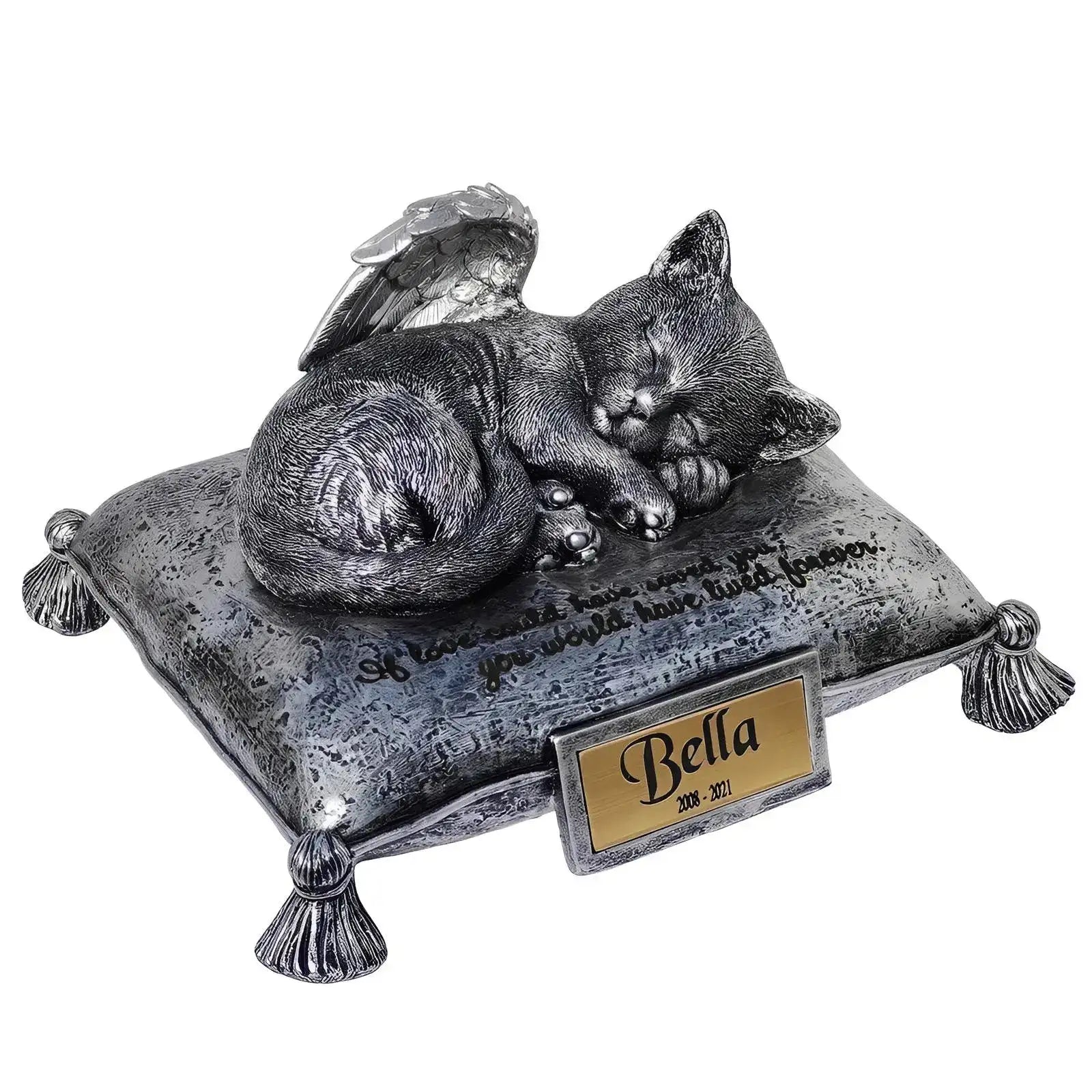 Resin Personalized Angel Cat Cremation Urn - Eternal Whiskers