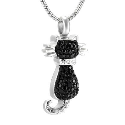 Sparkling Memorial Urn Necklace - Stainless & Rhinestone Elegance