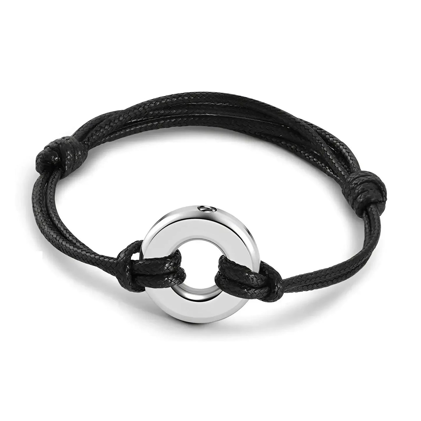 Stainless Steel Round Washer Urn Keepsake Bracelet - Eternal Whiskers