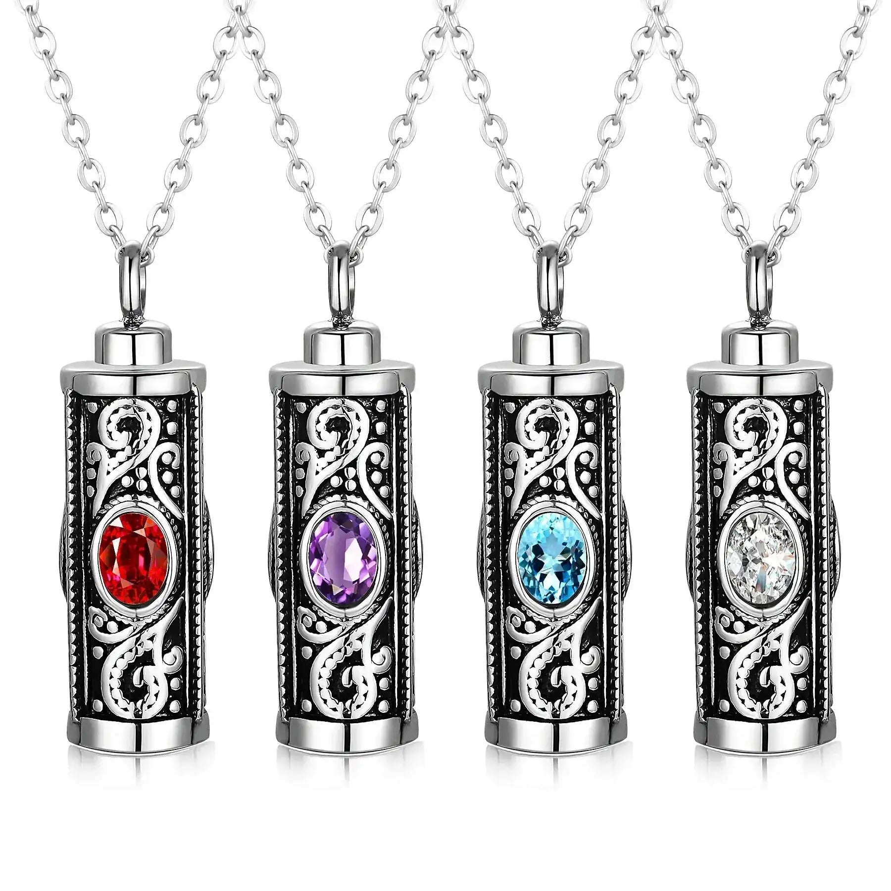 Stainless Steel Crystal Urn Necklace - Eternal Whiskers